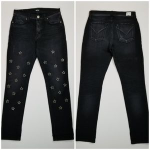 Hudson Riley Crop Relaxed Straight Star Jeans-Sz25
